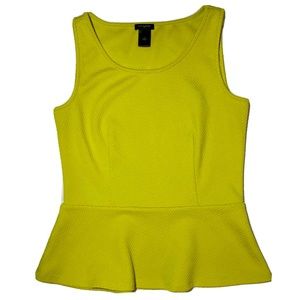 Ann Taylor Women’s Lime Green Top with Ruffle Bottom Size Small